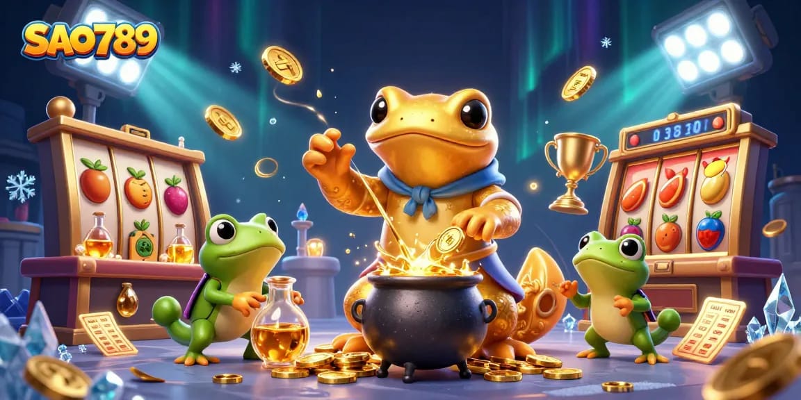 SAO789 players enjoy immersive slot gaming with vibrant visuals of golden coins and jackpots.