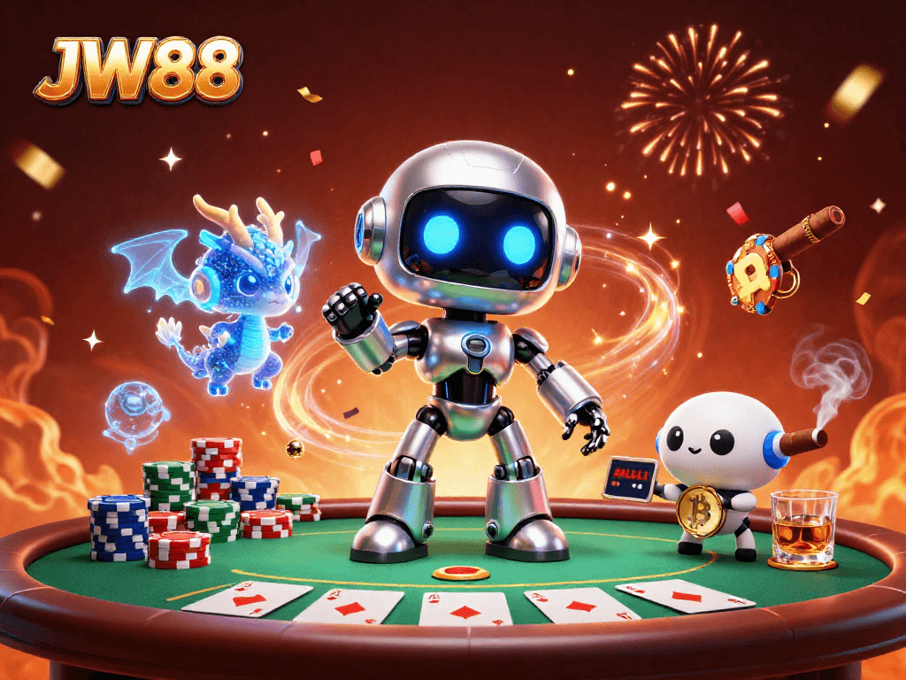 Experience thrilling gameplay with JW88 as the cartoon robot, AI dragon, and drone unite!