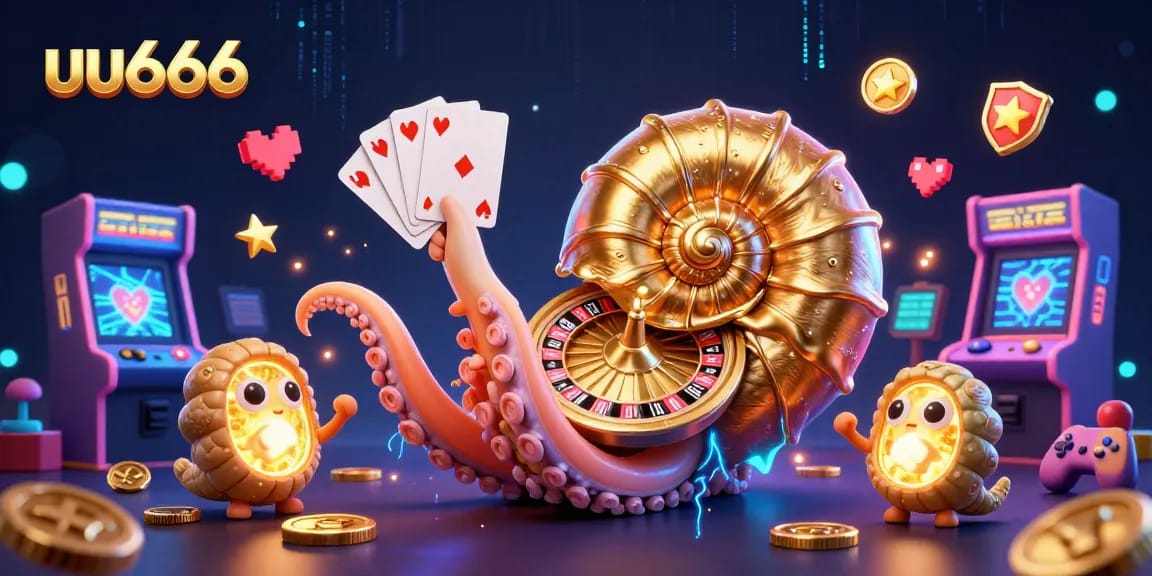 Experience thrilling gameplay with uu666's vibrant casino scene featuring a golden nautilus roulette.
