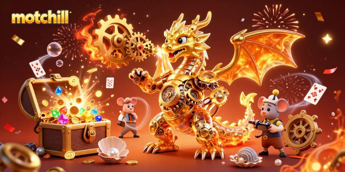 Experience the thrill of motchill with our vibrant 3D casino artwork, featuring dynamic gaming elements.