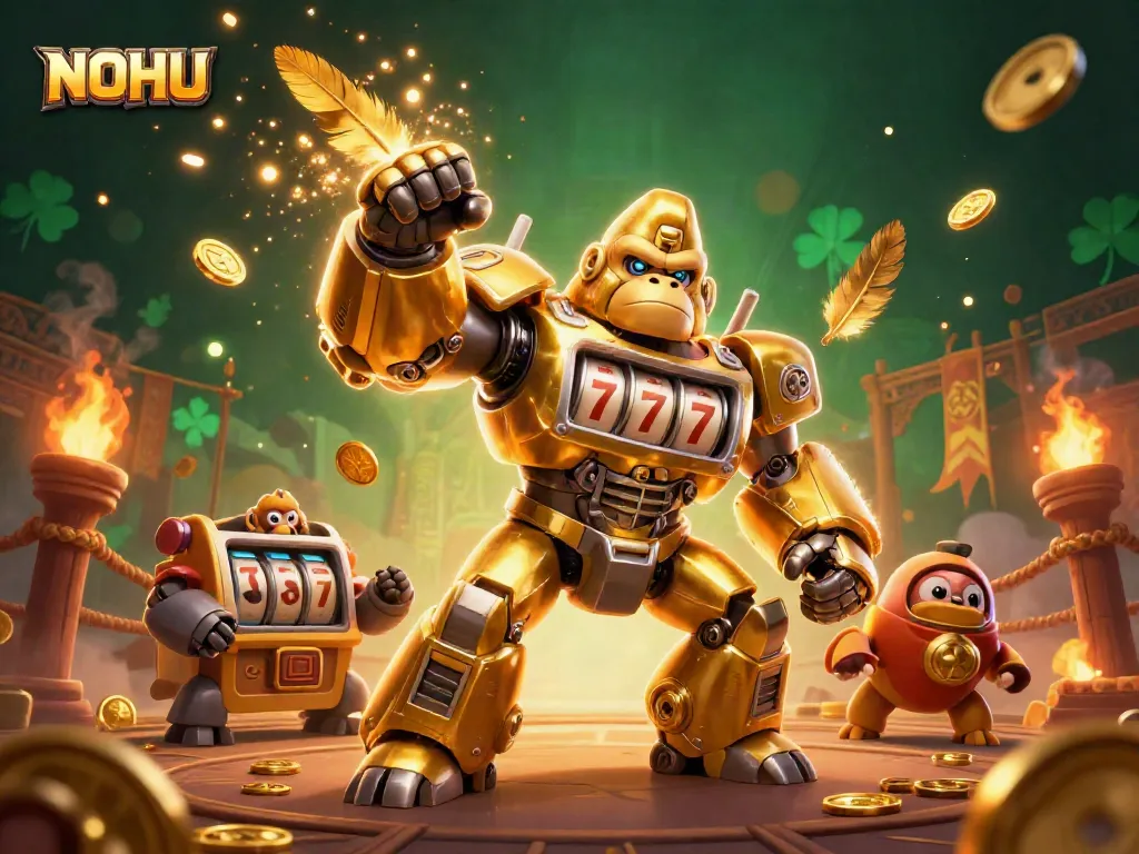 Engage in immersive gameplay at NOHU with a dynamic 3D illustration showcasing casino action and excitement.