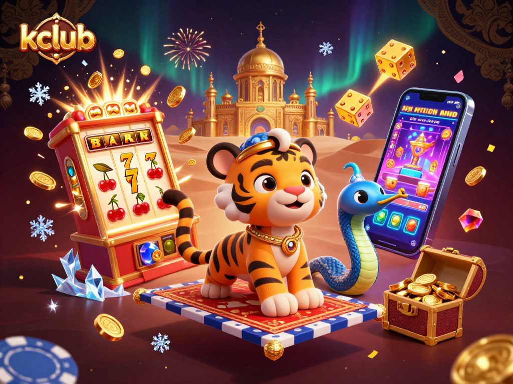 Experience thrilling wins at kclub with vibrant 3D casino elements exploding with energy and excitement.