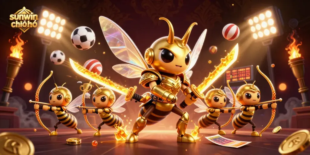 Experience sunwin chính chủ with an engaging and dynamic 3D casino illustration featuring exciting game elements.