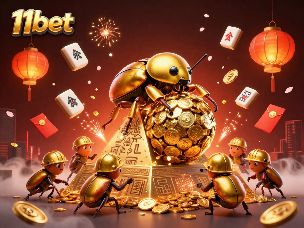 Experience the thrilling excitement of 11bet through this vibrant 3D casino illustration.
