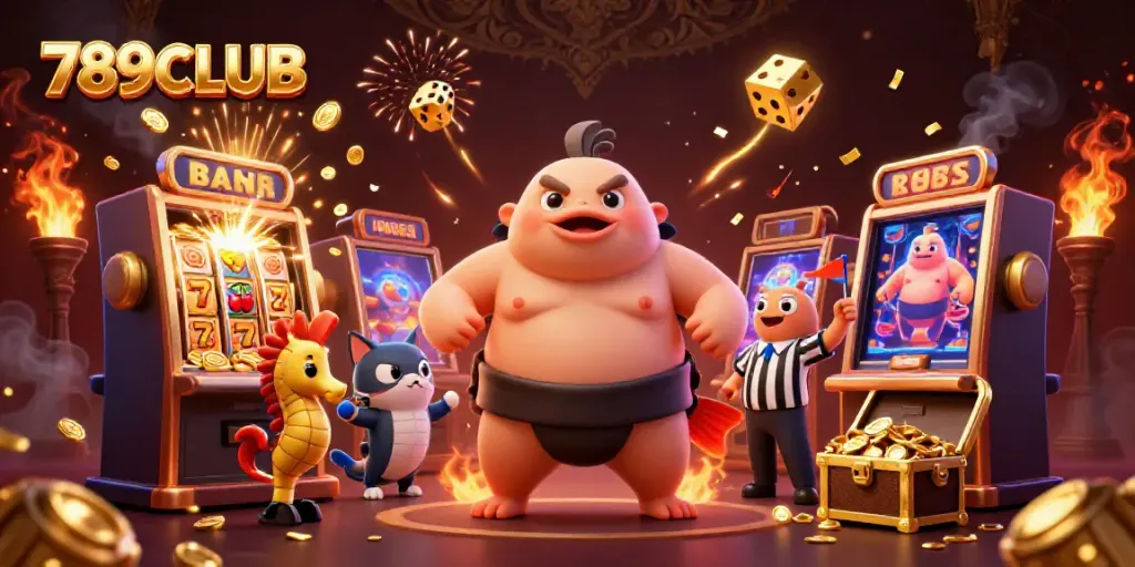Engage in thrilling casino adventures with 789CLUB in this vibrant underwater gaming illustration.