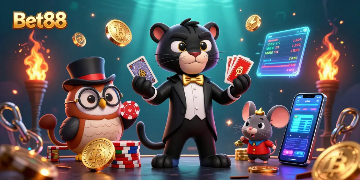 Play thrilling casino games at Bet88 with stylish characters and vibrant elements.
