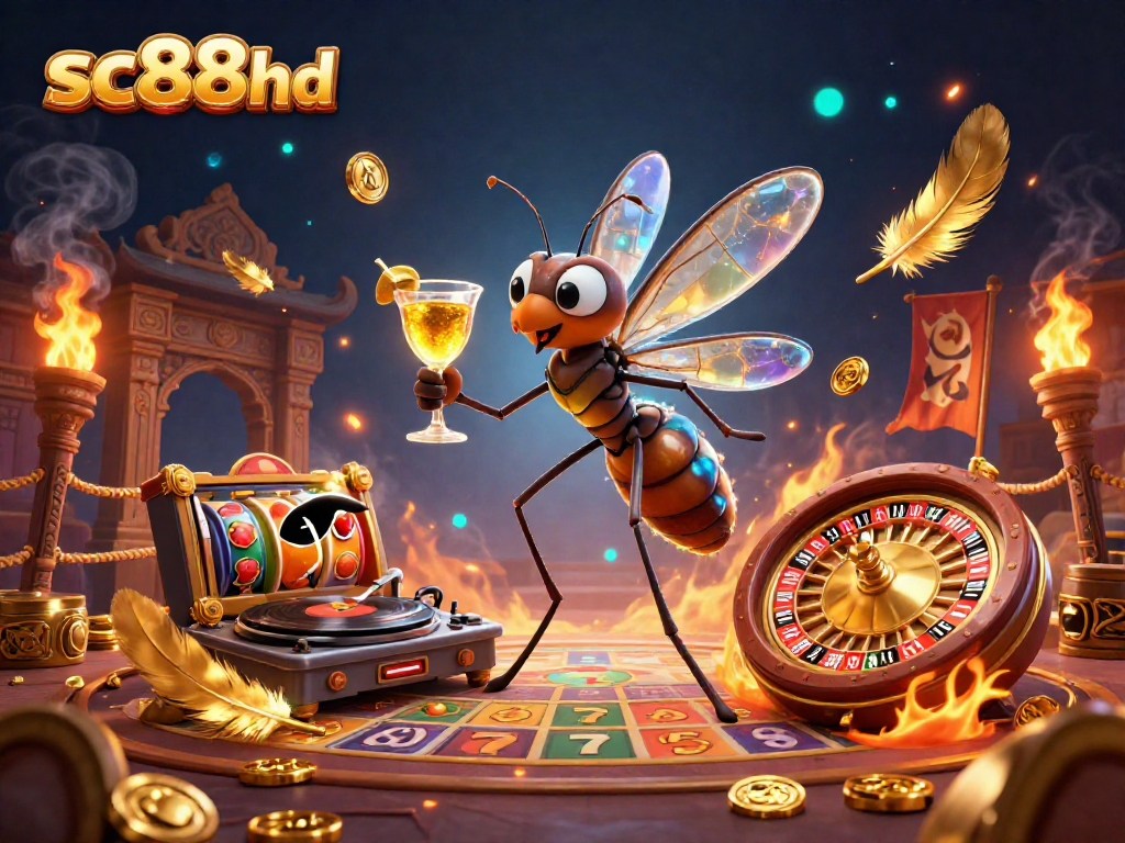 Uncover thrilling moments at sc88hd with vibrant casino motifs in a dynamic 3D illustration.