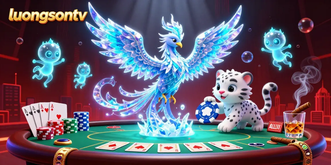 Experience thrilling poker action with luongsontv, featuring vibrant characters in a dynamic casino scene.
