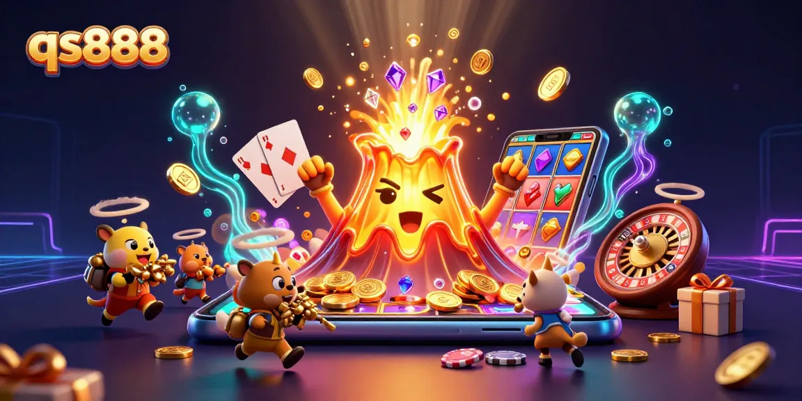 Experience thrilling wins with qs888 at a vibrant casino scene rich in detail and excitement.