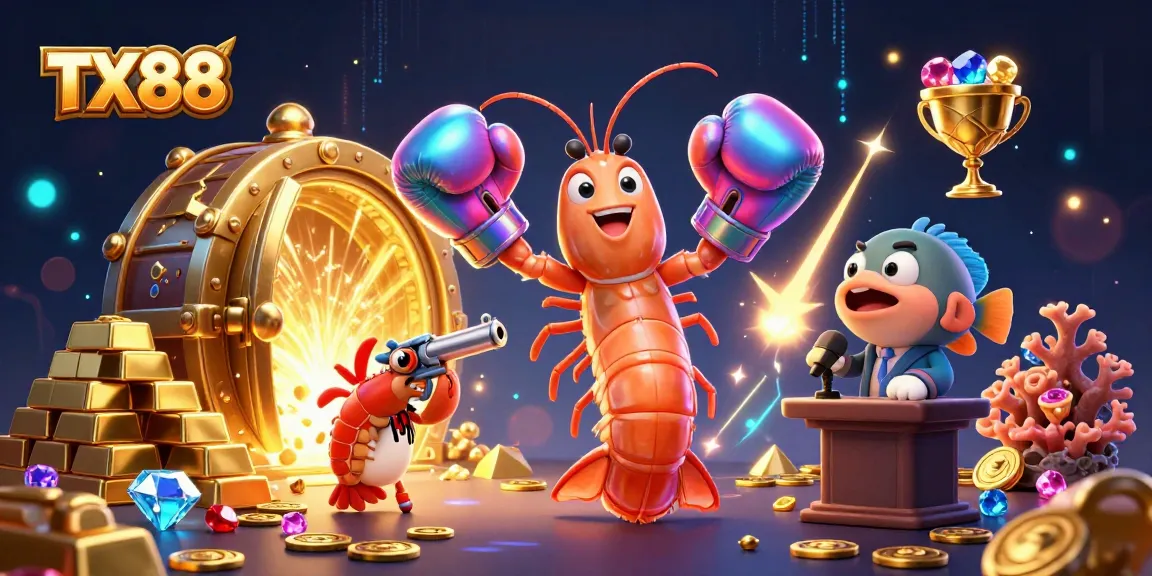 Experience the excitement of TX88 with vibrant gems and gold in a thrilling casino scene.