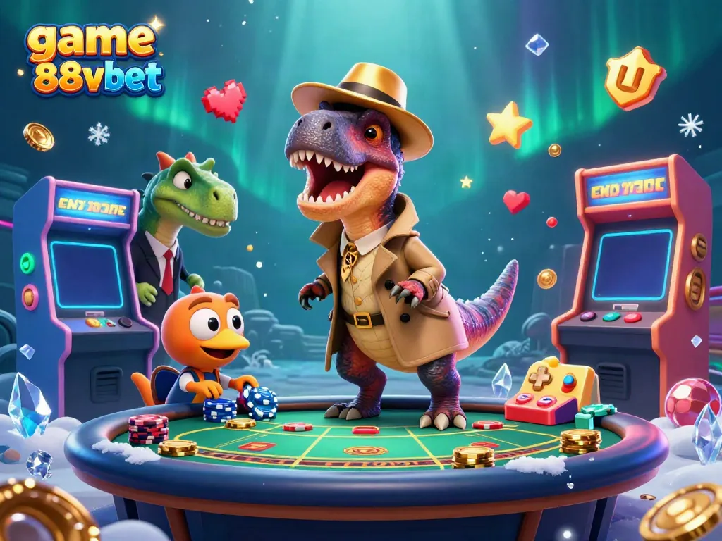 Engage with the thrilling game 88vbet featuring colorful characters playing casino games.