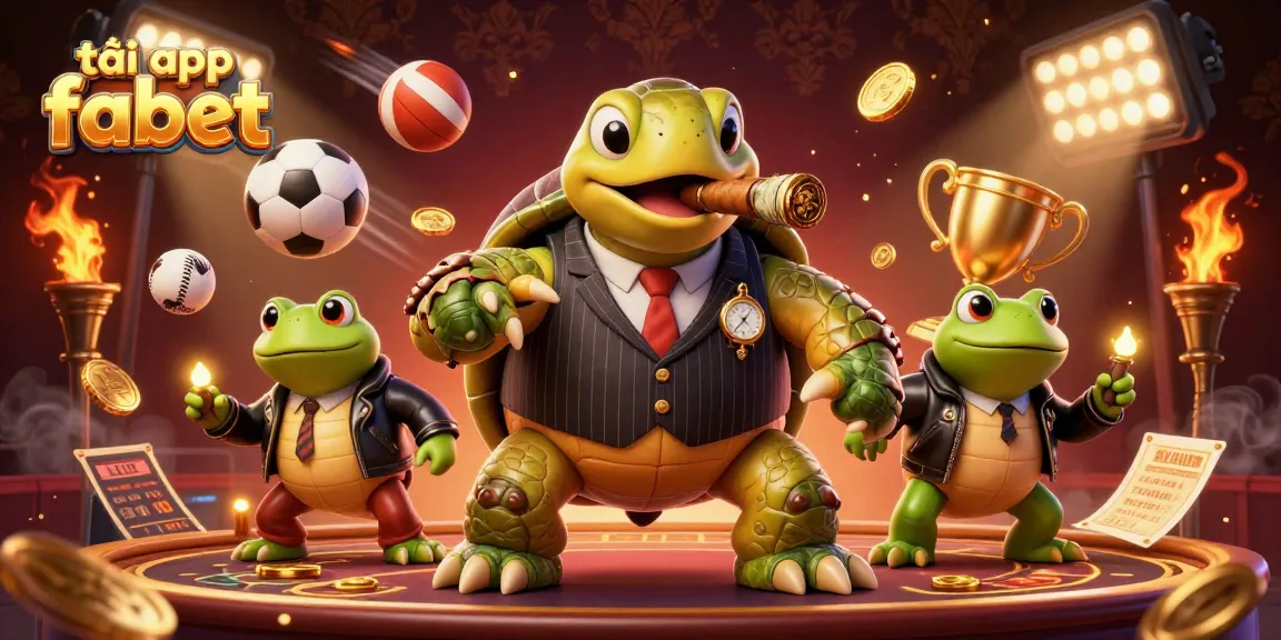 Enjoy thrilling gaming with tải app fabet, featuring a team of lively cartoon characters amidst vibrant casino elements.