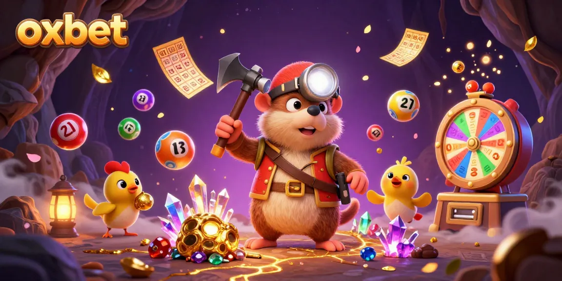 Experience the thrill of oxbet with a treasure hunter mole enjoying a vibrant casino adventure.