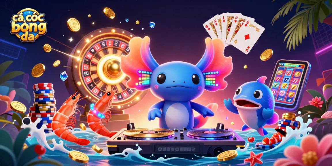 Experience cá cược bóng đá excitement with vibrant characters and dazzling casino elements in this vivid digital artwork.