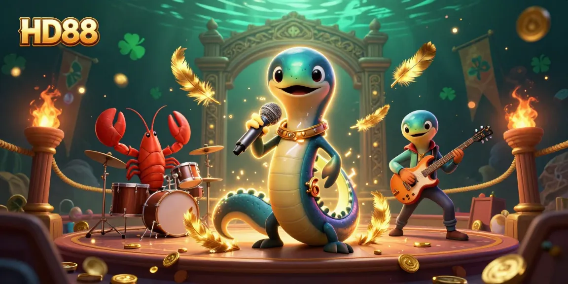 Experience the excitement of HD88 with an electrifying underwater casino scene featuring vibrant characters.