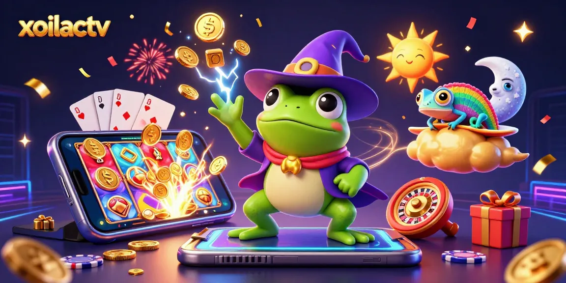 Experience the excitement of xoilactv with a dynamic storm of golden coins and gaming elements.