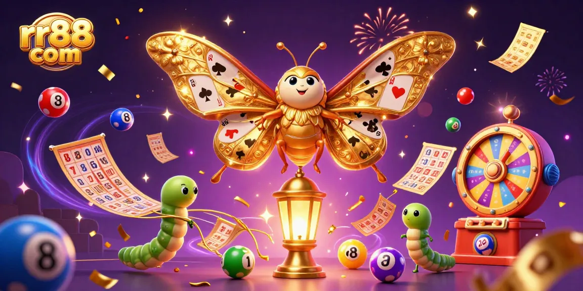 Win big with rr88 com in this dynamic casino scene featuring colorful lottery elements.