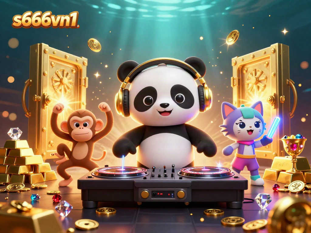 An engaging illustration showcasing the fun atmosphere of the s666vn1 casino, featuring vibrant characters and an exciting gaming scene.