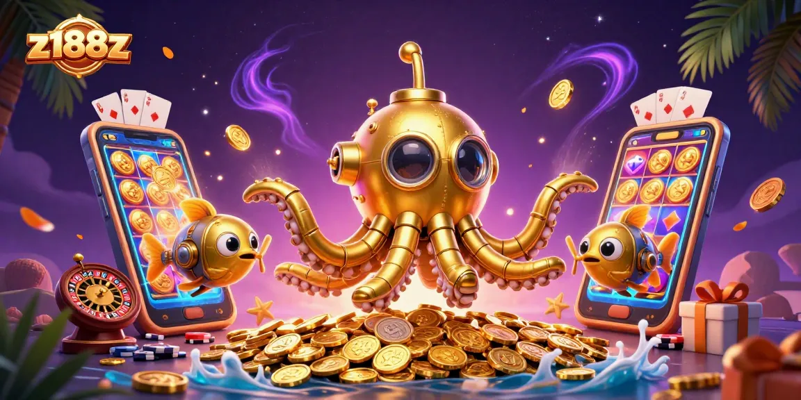 Experience thrilling gameplay at z188z with an immersive 3D casino scene featuring vibrant elements.