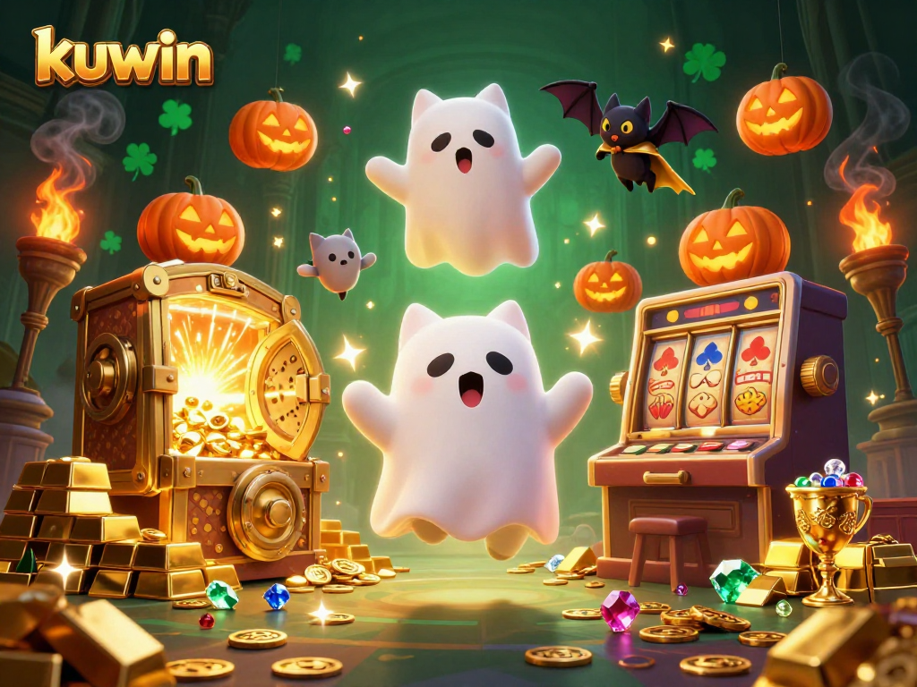 Experience thrilling gaming at kuwin with ghostly characters in a haunted casino.