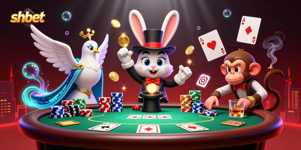 Experience shbet's thrilling casino excitement with a charming animated scene of playful characters.