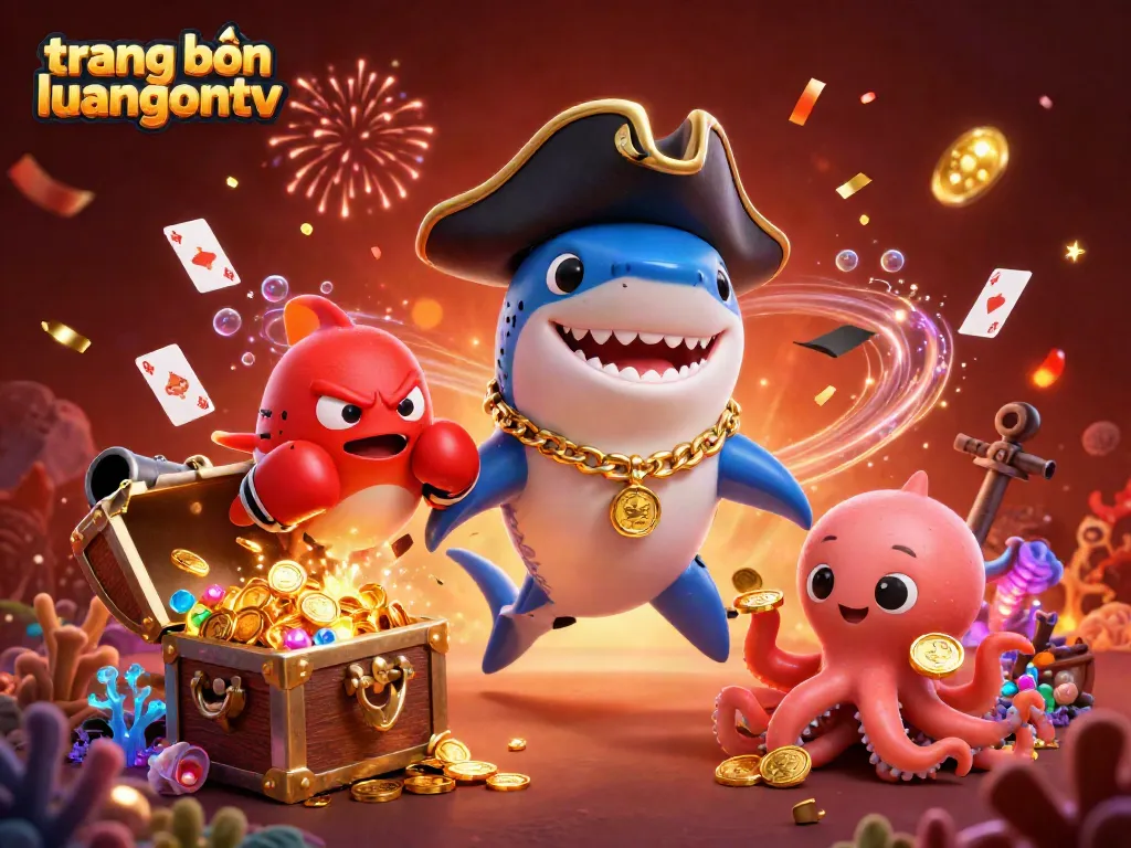 Engaging scene showcasing the fun of betting on trang bóng luongsontv with characters and casino elements.