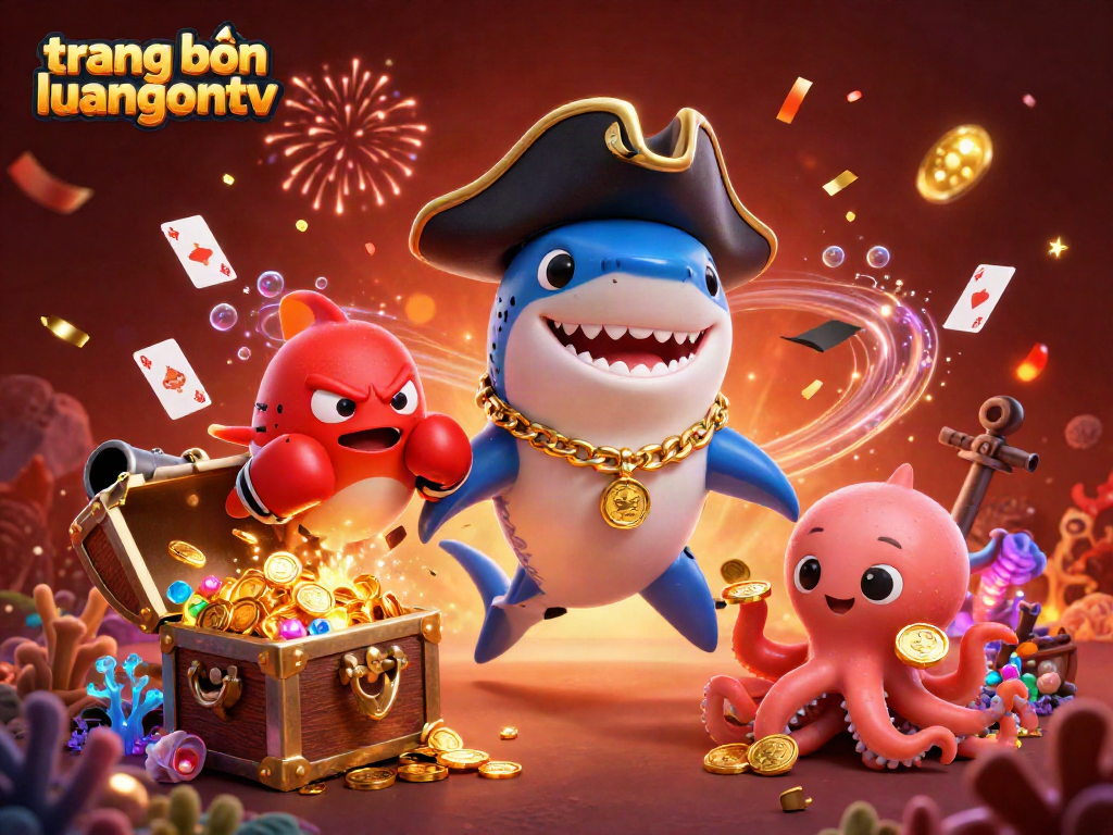 Engaging scene showcasing the fun of betting on trang bóng luongsontv with characters and casino elements.