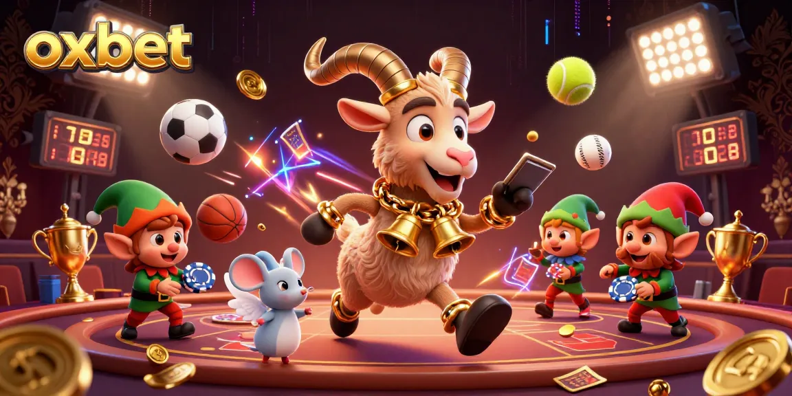 Experience thrilling games at OXBET casino with festive characters and dynamic betting elements.