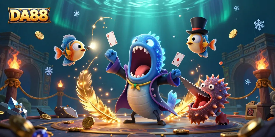 Experience thrilling action at DA88's vibrant casino featuring magical deep-sea creatures and dynamic game elements.