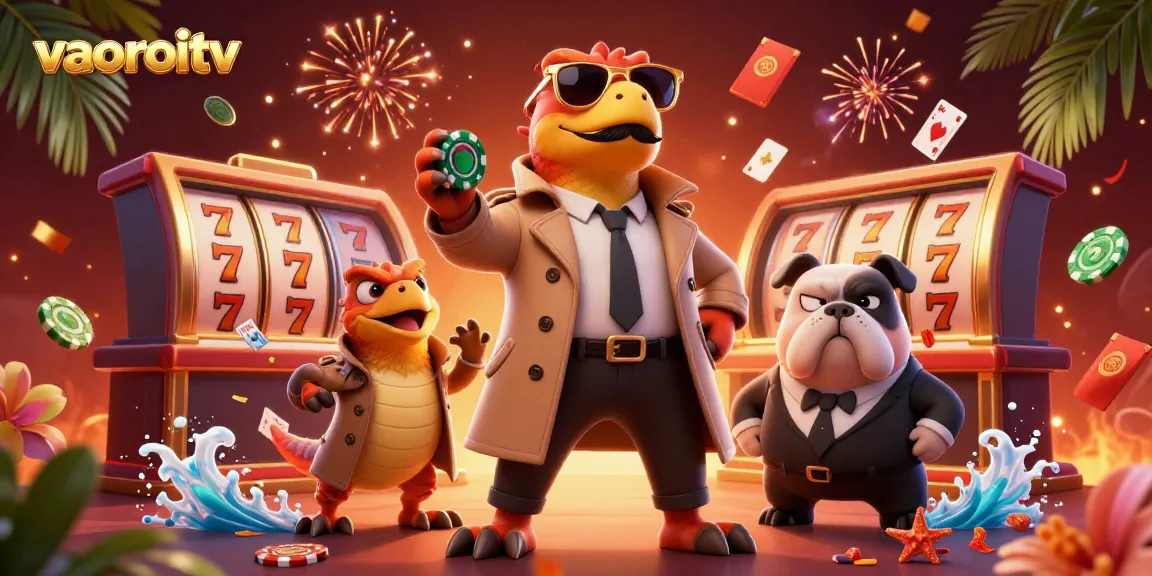 Engage with vaoroitv's thrilling casino world, featuring raptors in disguise entering a VIP lounge.
