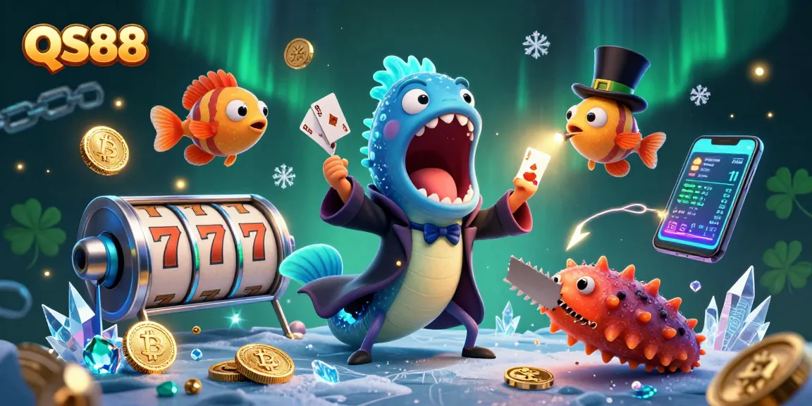 Experience dynamic QS88 gaming magic with bioluminescent characters and slot elements.