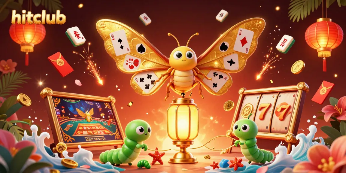 Experience the excitement of hitclub with a vibrant 3D casino illustration capturing card suits and game elements.