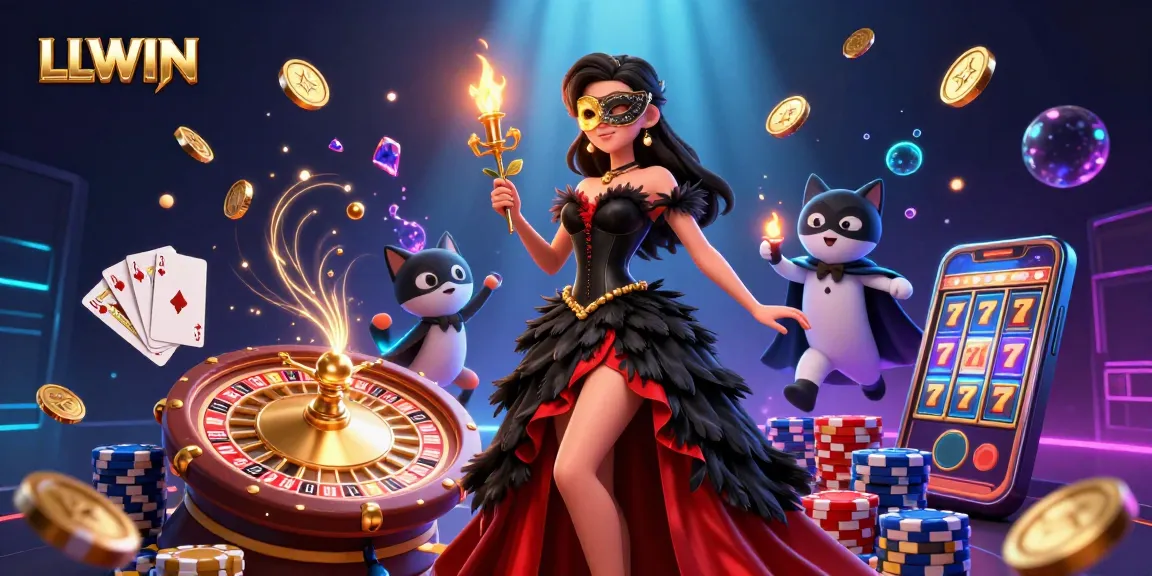 Experience thrilling wins at LLWIN with vibrant casino games and stunning visuals in a dynamic digital scene.