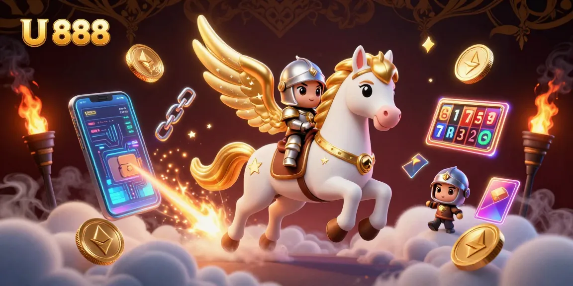 Experience thrilling gameplay with U 888 amidst vibrant 3D casino elements and exciting characters.