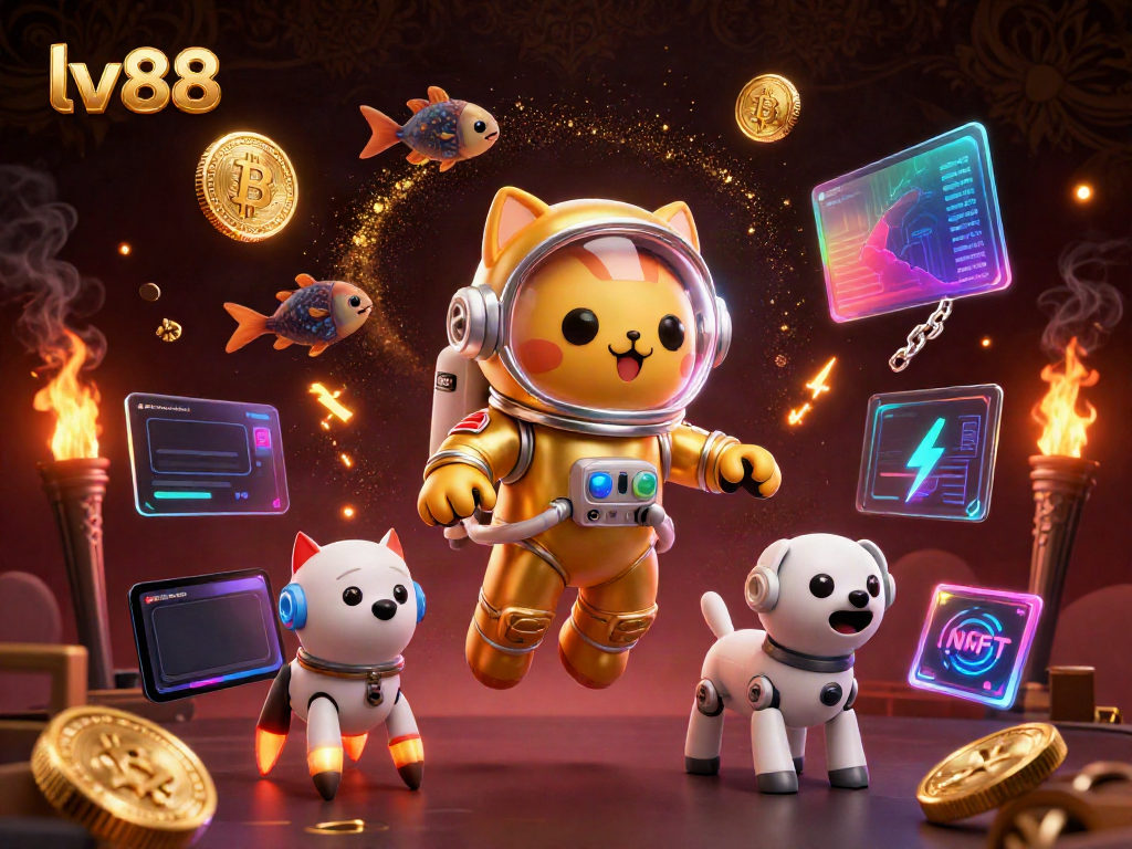 Experience the excitement of lv88 with vibrant 3D visuals portraying a space-themed casino adventure.