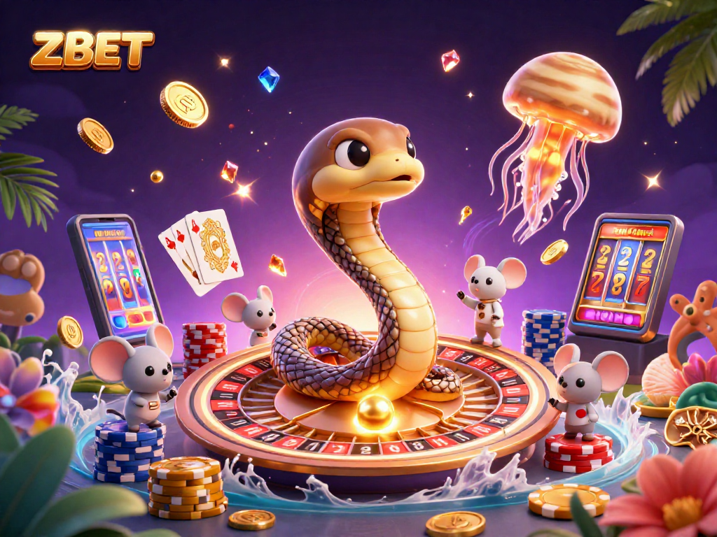 Experience thrilling gameplay at ZBET with vibrant casino elements and engaging characters.