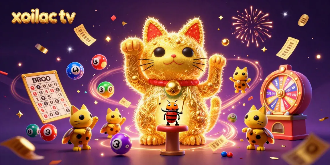 Engage with exciting gaming action on xoilac tv, featuring a vibrant scene of dynamic fireworks and lottery elements.
