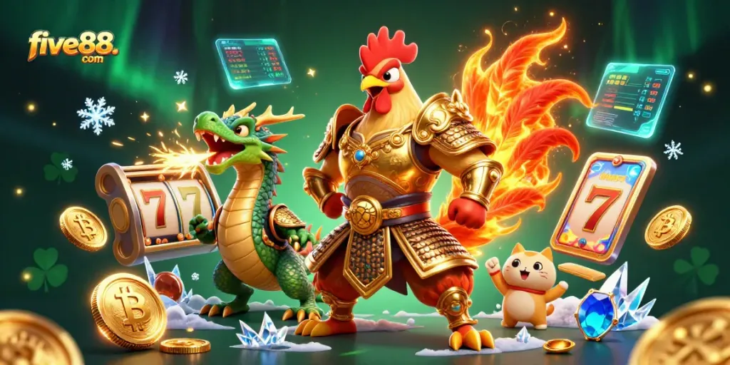 Engage in exciting gaming at five88. com with dynamic slot reels and character warriors.
