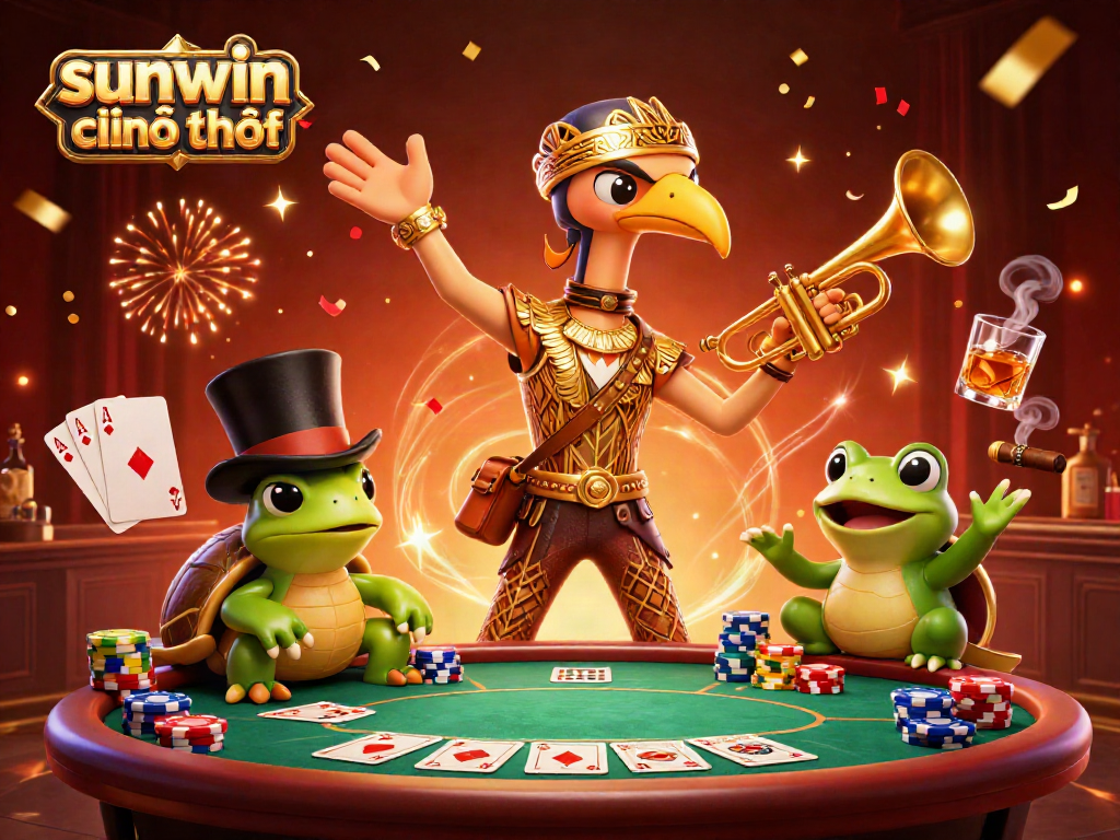Engage with sunwin chính chủ at a vibrant speakeasy casino featuring unique characters and lively gameplay elements.