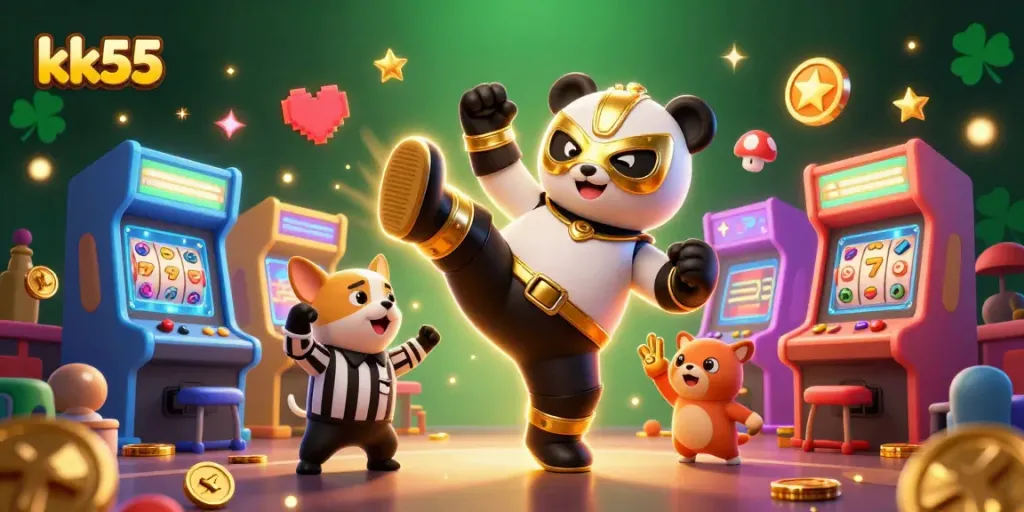Experience exciting gameplay at kk55 with vibrant casino-themed characters in a dynamic scene.