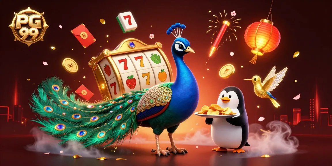 Engage with PG 99 for an exciting 3D illustration capturing vibrant casino elements and action.