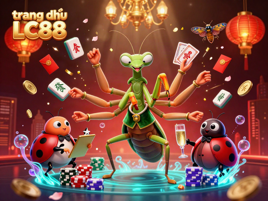 Experience the thrill of gaming at trang chủ LC88 with a captivating scene of characters and festive elements.