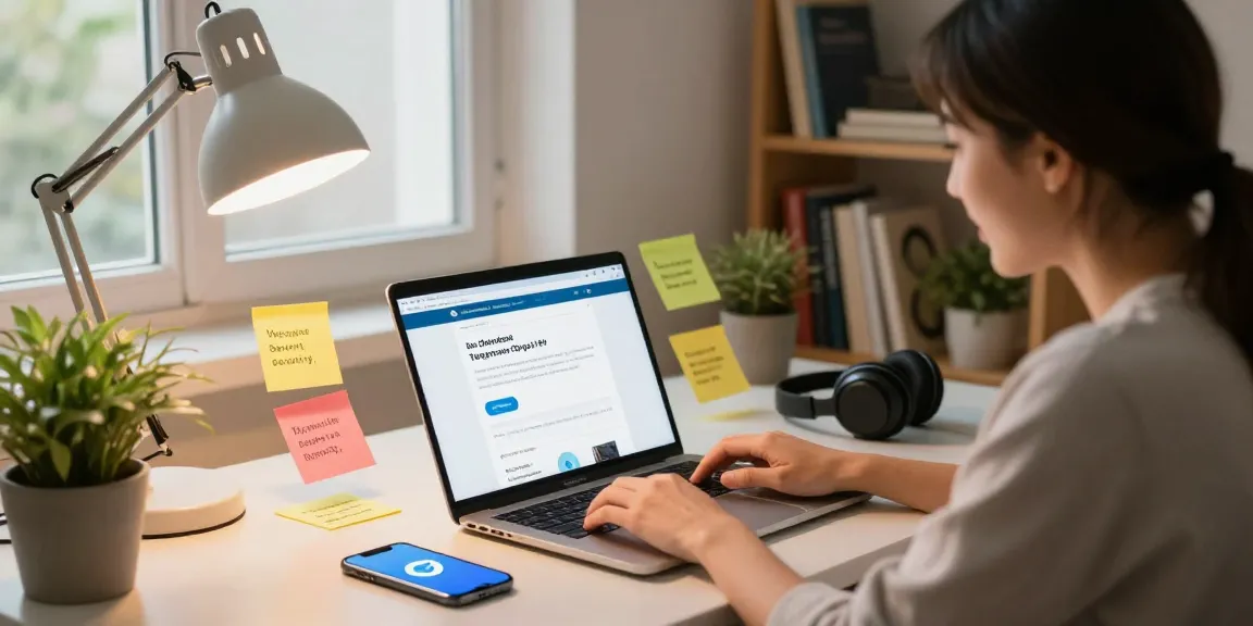 Download Telegram on a cozy home office desk with a laptop and smartphone showcasing messages.