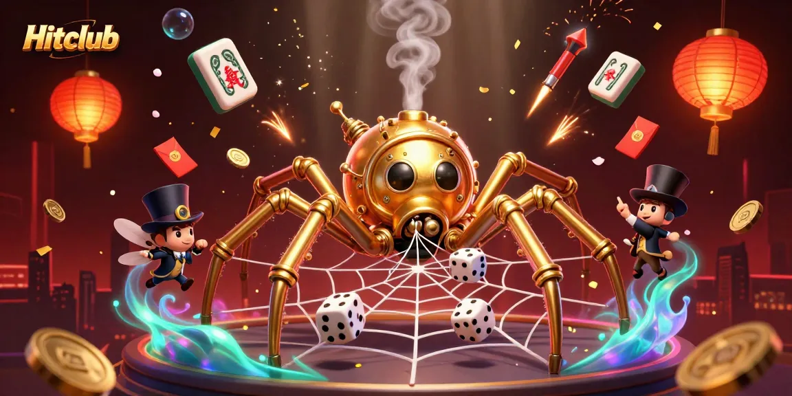 Engage in the Hitclub gaming experience with a vibrant 3D illustration depicting vibrant gambling elements.