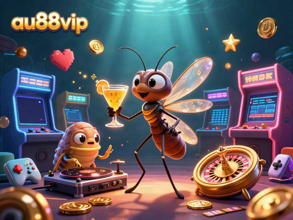 Experience exciting gameplay at au88vip with lively characters in a vibrant casino scene.