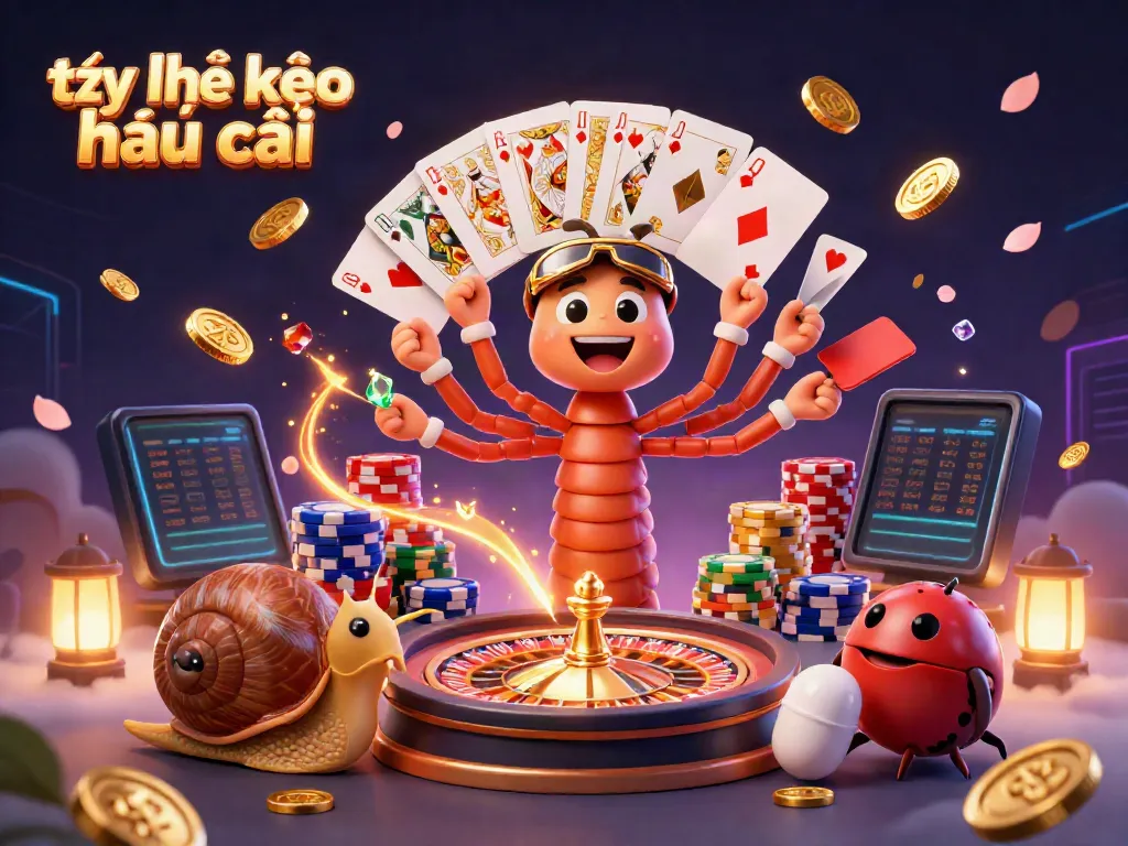 Experience thrilling sports betting with tỷ lệ kèo nhà cái in an exciting 3D illustration of a dealer and characters.