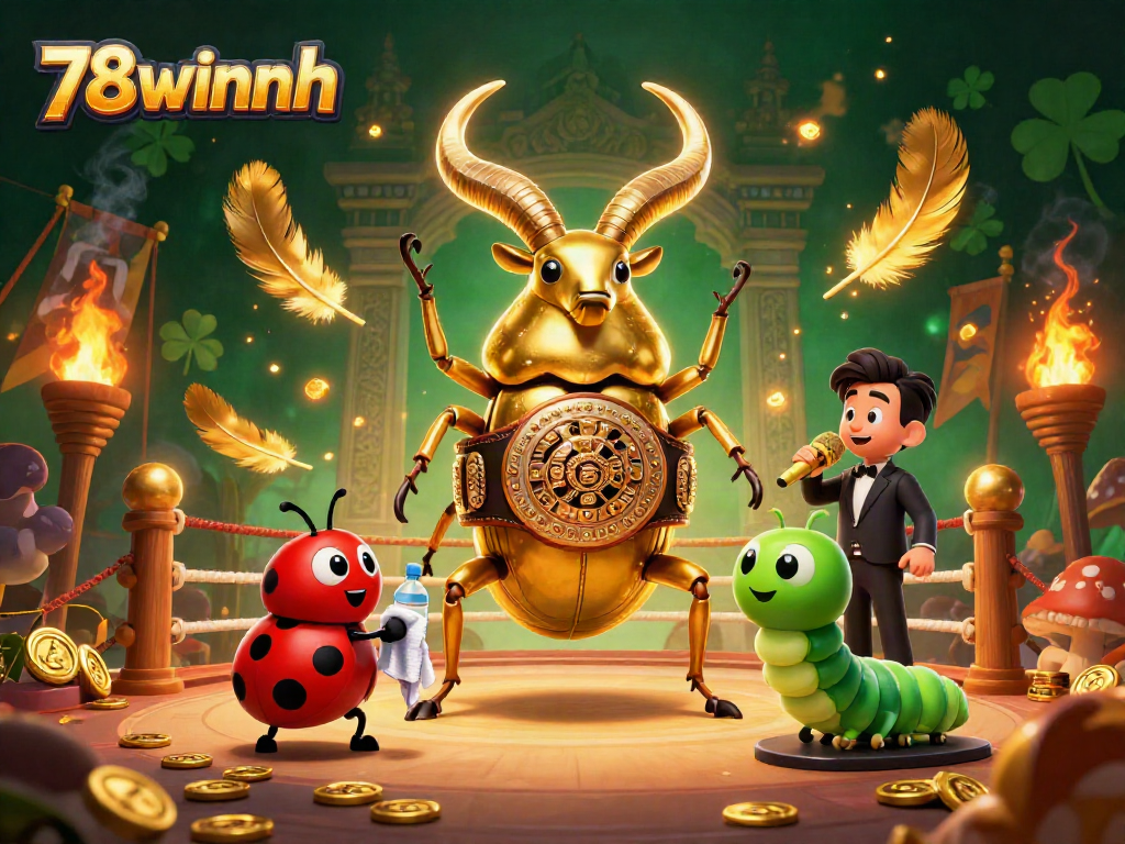 Immerse in the vibrant action of 78winnh, where golden stag beetles and ladybug corner-men bring casino excitement alive.