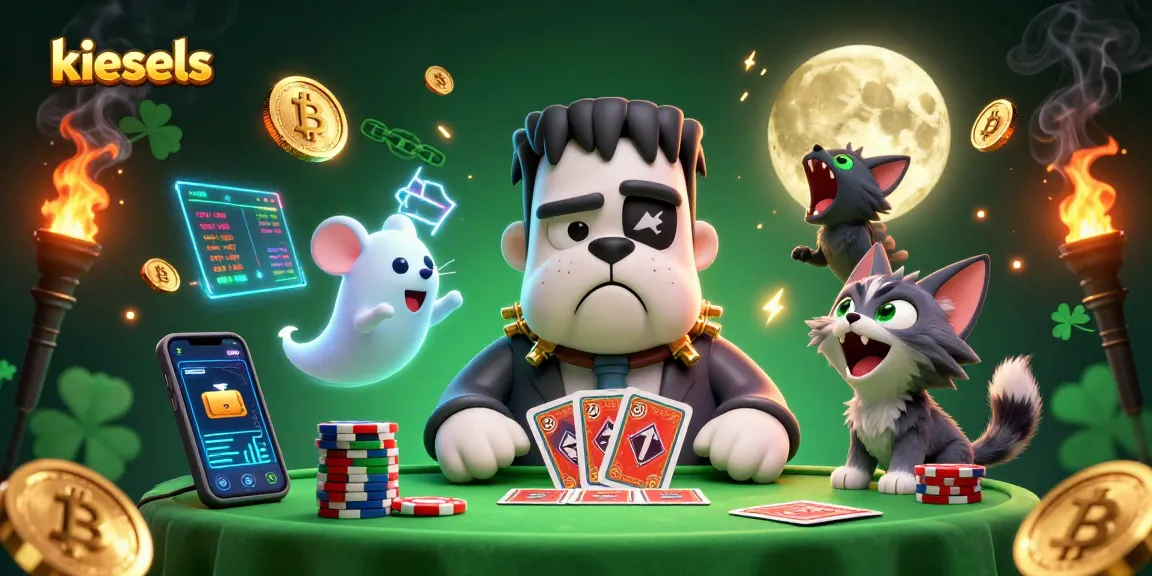 Engage with the thrilling action of kiesels at the spooky casino with unique characters and crypto elements.