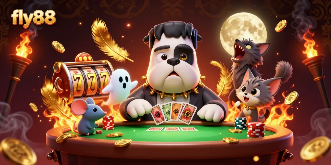 Experience exciting gameplay at fly88 with a vibrant 3D scene featuring dynamic characters and casino elements.