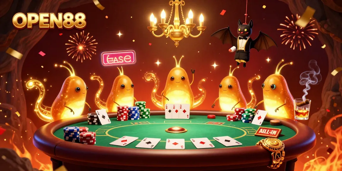 Engage in thrilling games at OPEN88, illuminated by bioluminescent glowworms in a cave casino.